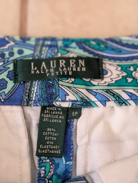 Ralph Lauren Blue Paisley Shorts Size 6P - Picture 2 of 5